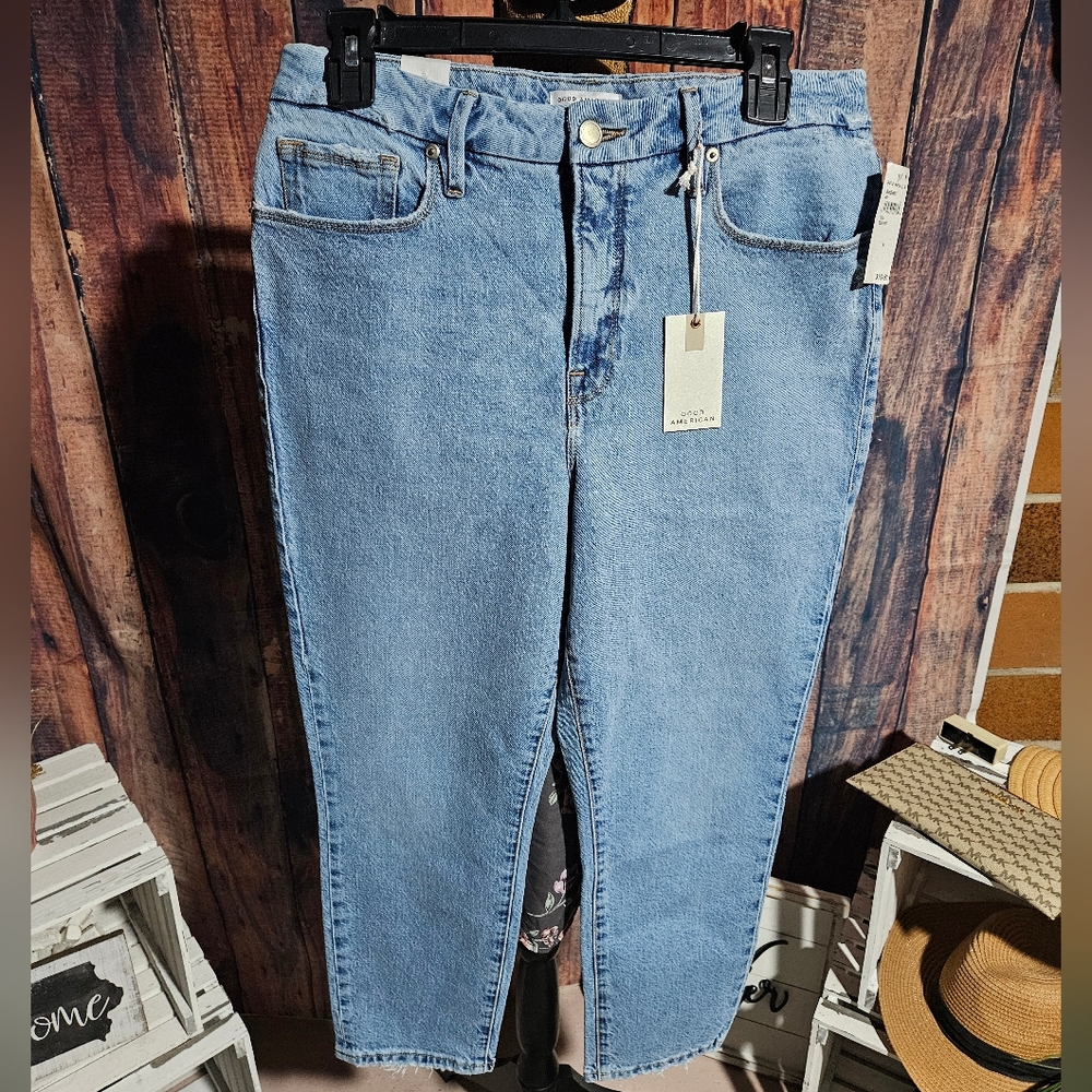 Good American "Good Girlfriend' NWT Mid Rise Jeans Women Size 6/28 - Picture 2 of 8